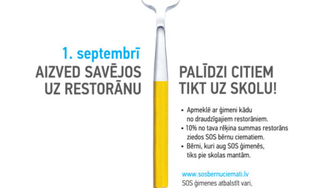 „Aizved savējos uz restorānu – palīdzi citiem tikt uz skolu!”