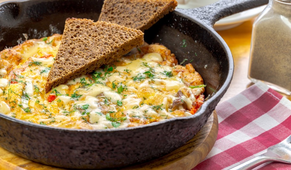 Čili un ķiploka omlete