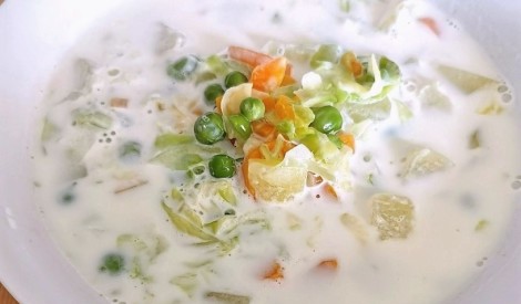 Piena zupa ar dārzeņiem