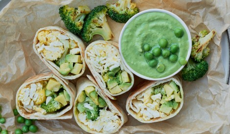 Zaļie brokastu burrito